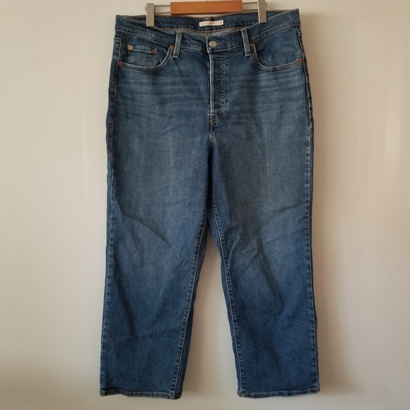 LEVI'S Ribcage Straight Ankle Jean Size 16W - Picture 3 of 15